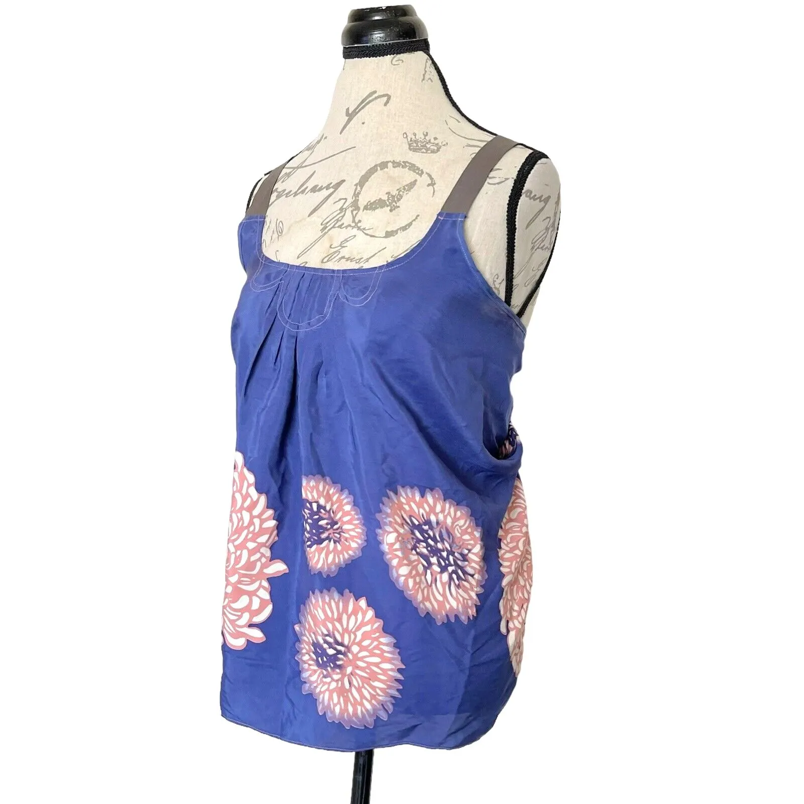 Tea And Honey Womens Blouse Sz XS Floral 100% Silk Pastel Cottage Cottagecore - Image 3