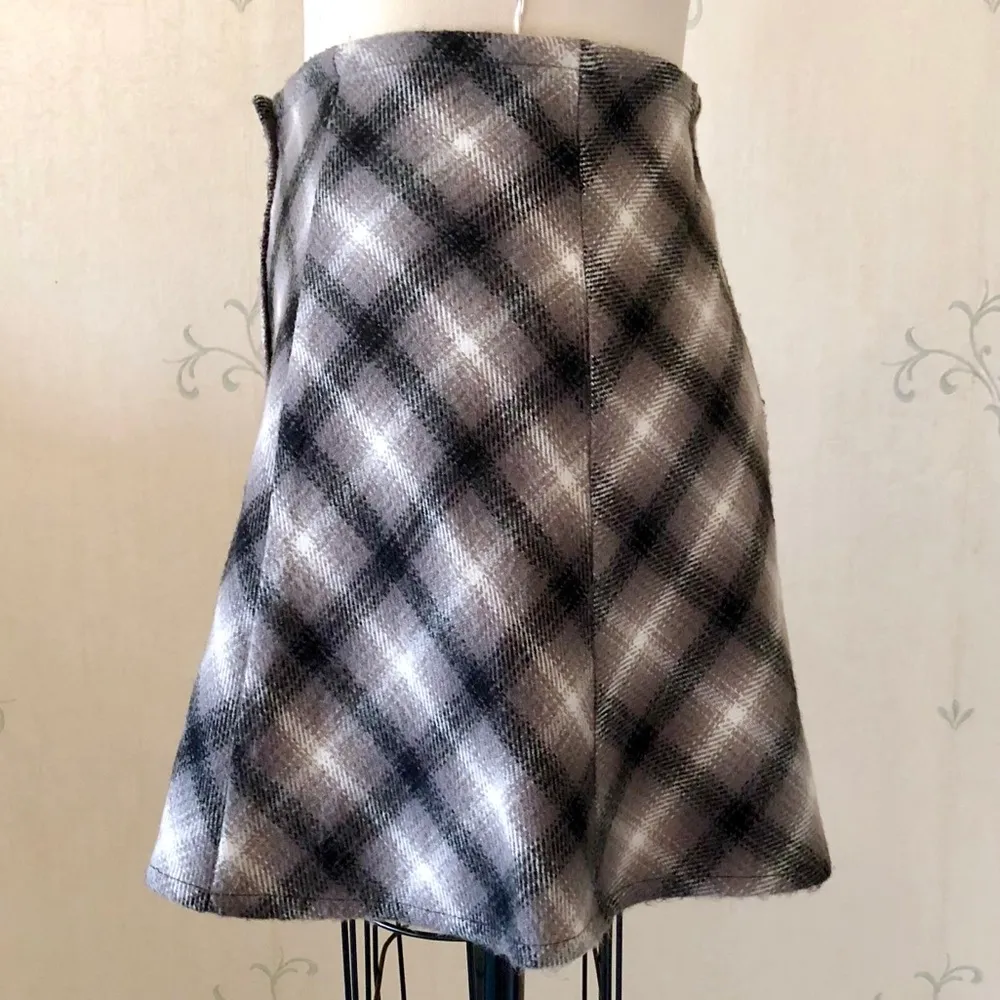 Vintage Plaid Button Down Mini Skirt Gray Size undefined - Image 2