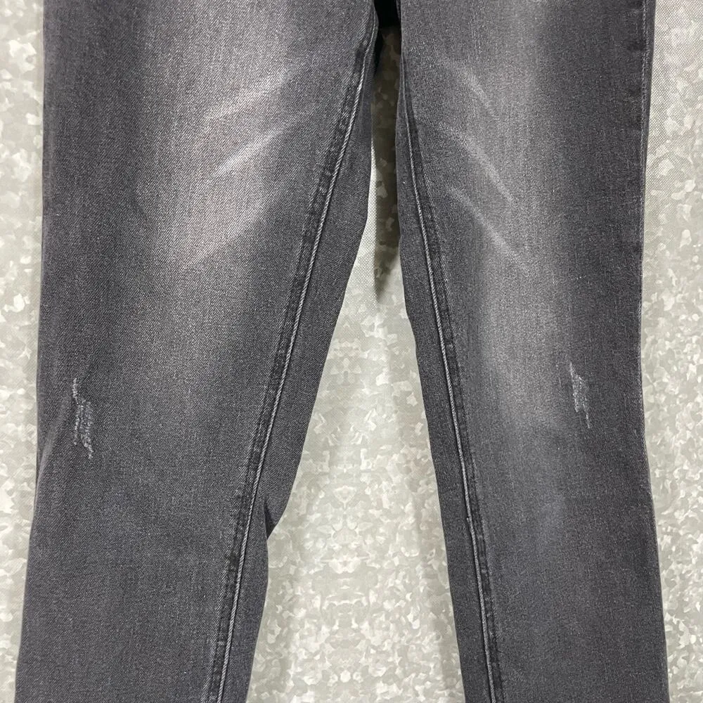 BP Nordstrom Women's Black High Rise Straight Leg Crop Jeans - 28 - Distressed - Image 4