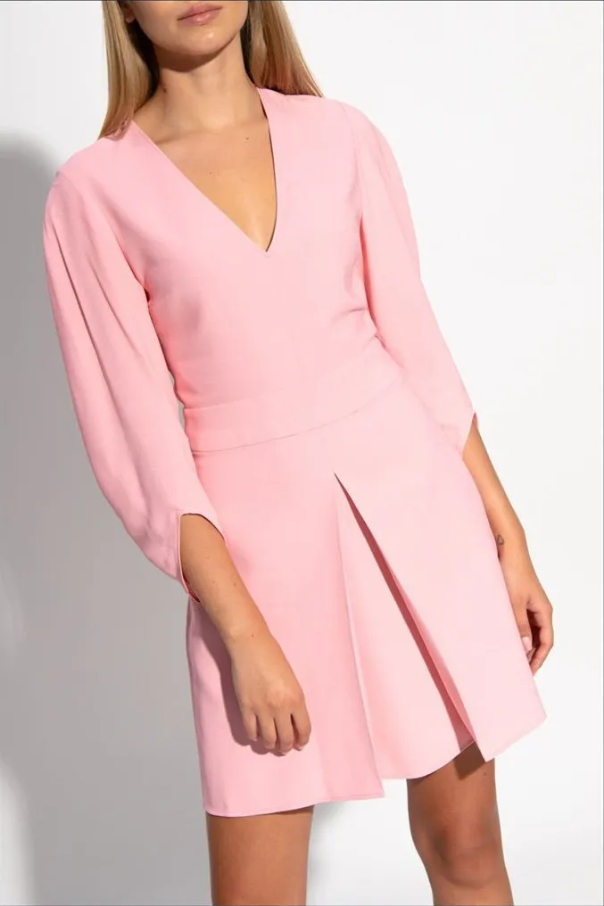 Stella McCartney NEW Maddison Mini Pink Dress w/ Pockets Tulip Sleeve Size 2 - Image 1