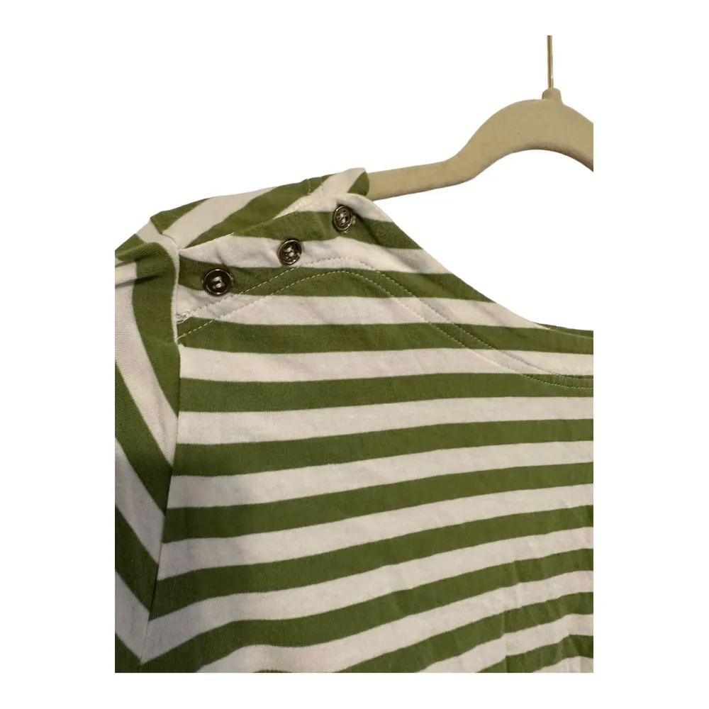 Chelsea & Theodore Green and White Striped 3/4 Sleeve Shirt Size XXL - Image 2