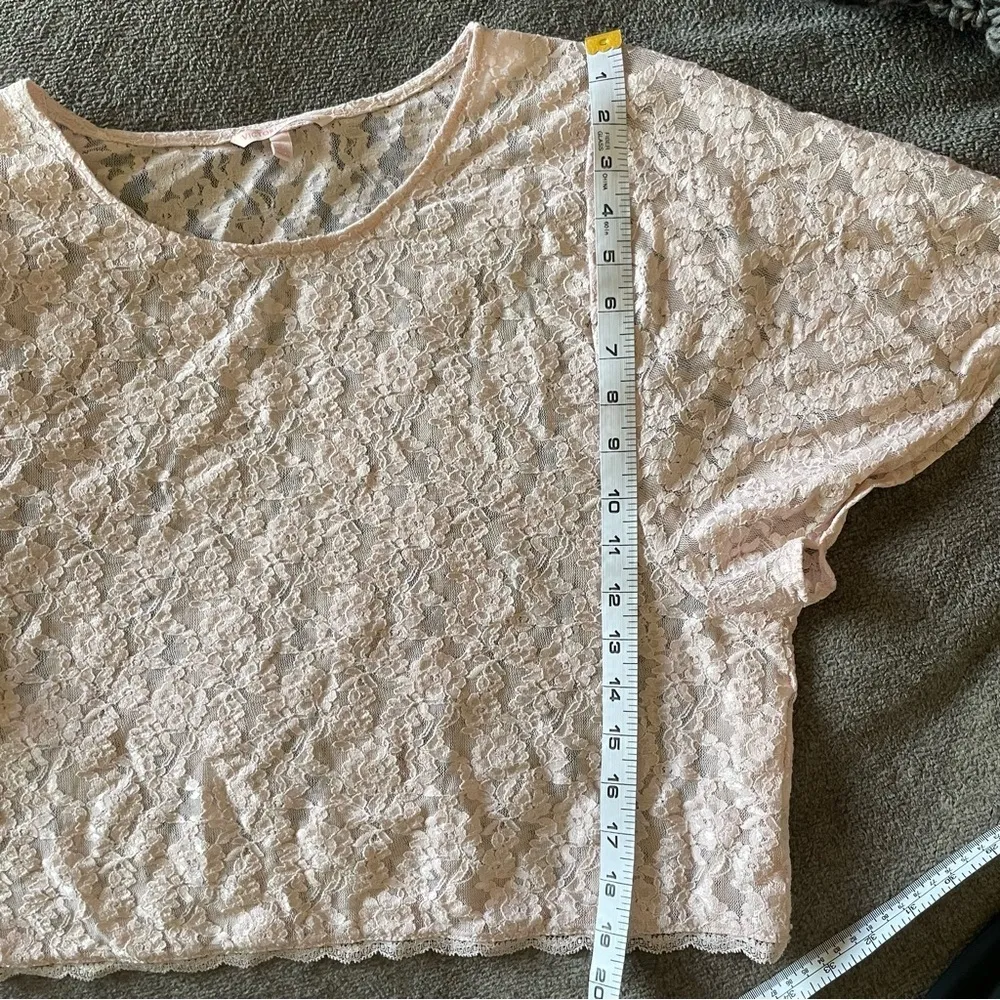 Victoria’s Secret Sheer Lace Balletcore Romantic Coquette Short Sleeve Crop Top - Image 7