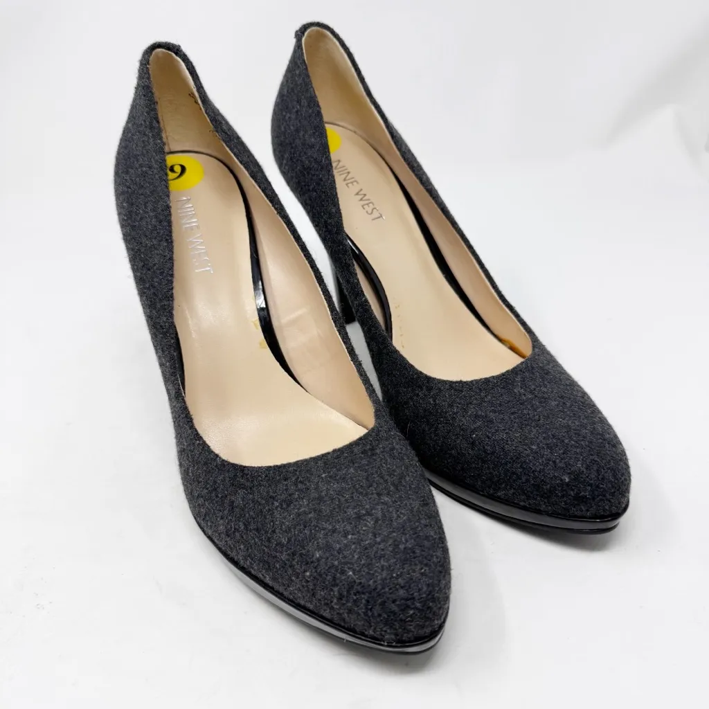 Nine West Wise Up Gray Felt Pumps - Image 2