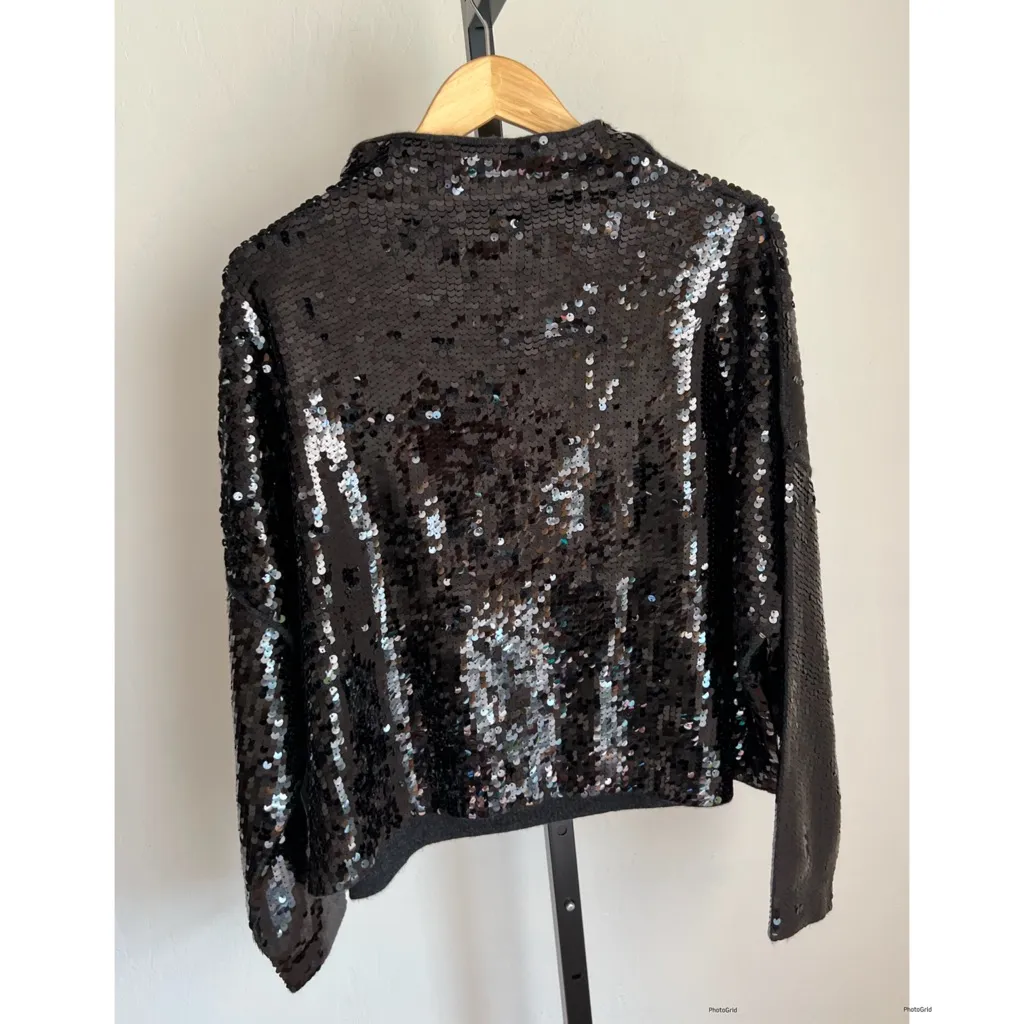 Anthropologie Alani Cashmere Mock Neck Black Sweater by Pilcro NEW - Image 3