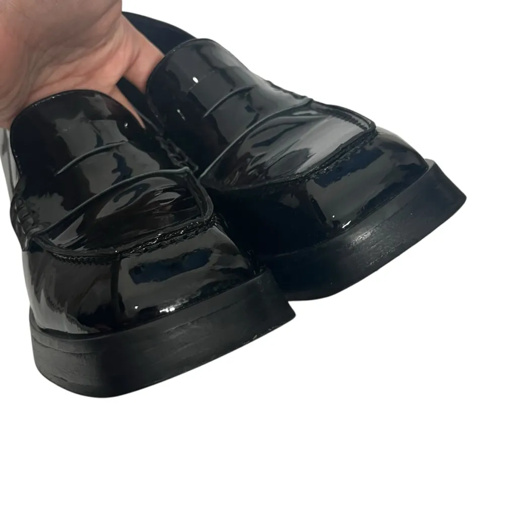 ALOHAS Patent Leather Loafers Women’s Size 9 Black Block Heel Slip-On - Image 9