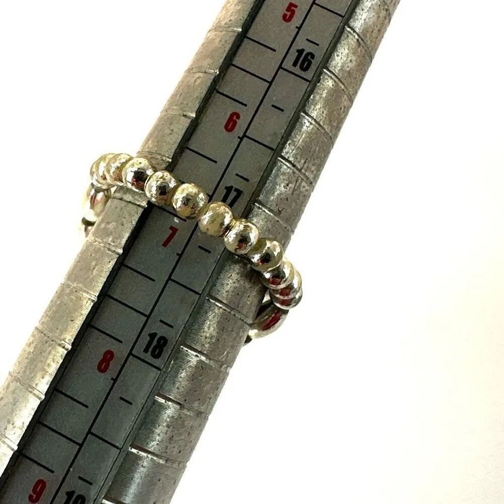 Faux pearl rhinestone and silver tone ring - Image 6