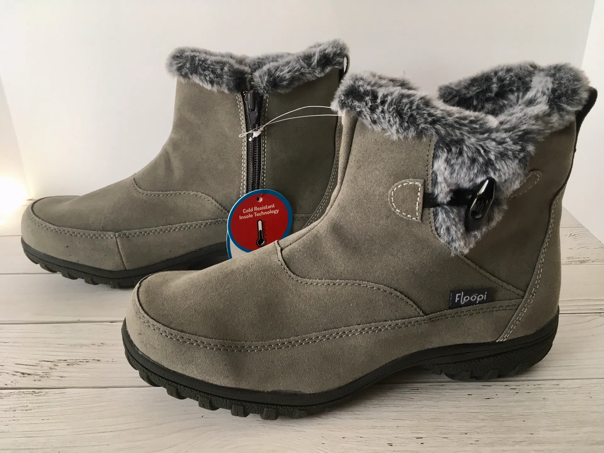 Gray Winter Boots, Size 9 - Image 3