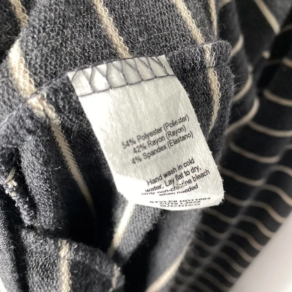 Nellie Taft Le Lis Soft Striped Long Sleeve Shirt Dress Small Gray White Stripes - Image 9