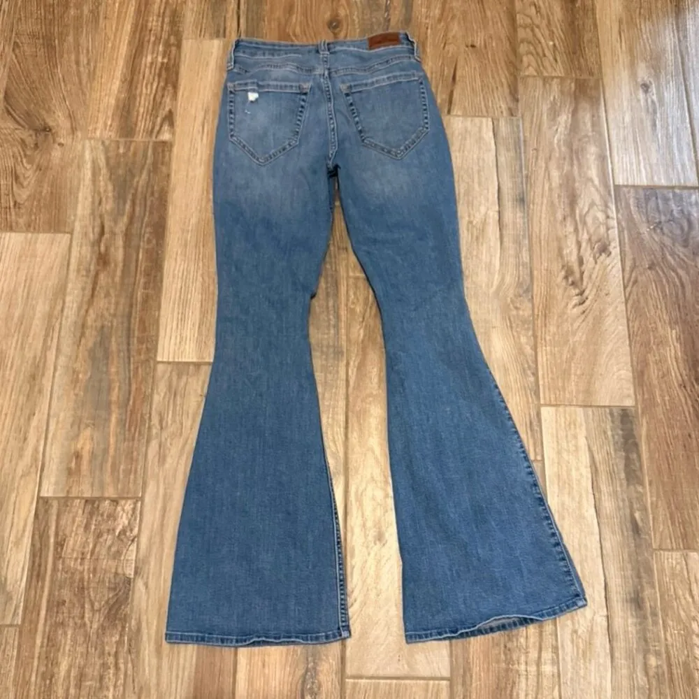 Hollister High Rise Flare Jeans Blue Size 2 - Image 3