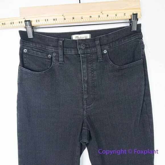 NEW Madewell the tall Kick Out Crop‎ Jeans in Black Rinse Wash, 28T - Image 5