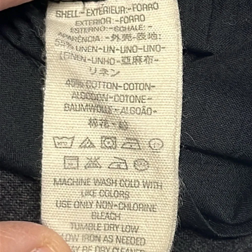 Free People Black Mini Shirt High Low Lace Accent Pockets Cotton Linen- Medium - Image 10