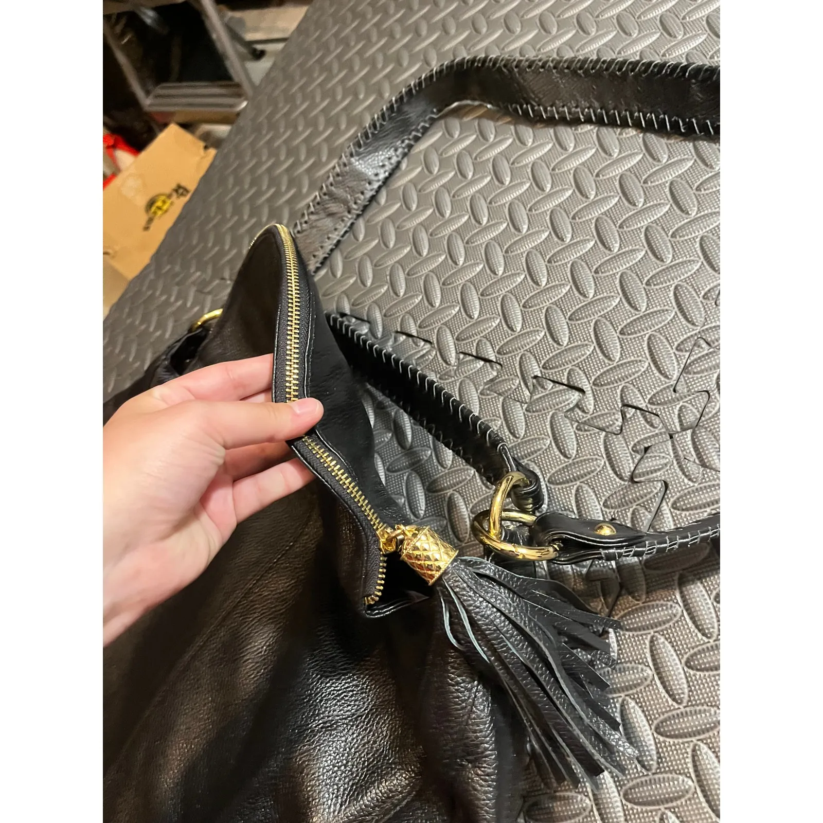 Onna Ehrlich Rachel Shoulder Bag Women's Black Pebbled Leather Large MSRP $650 - Image 5