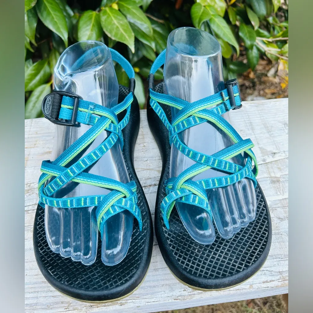 Chacos Chaco Women’s ' Striped Teal and Black Sandals - Image 3