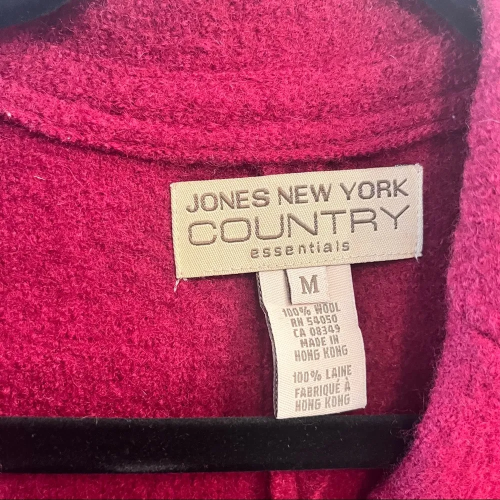 Jones New York Country Red 100% Wool Jacket Coat - Image 6