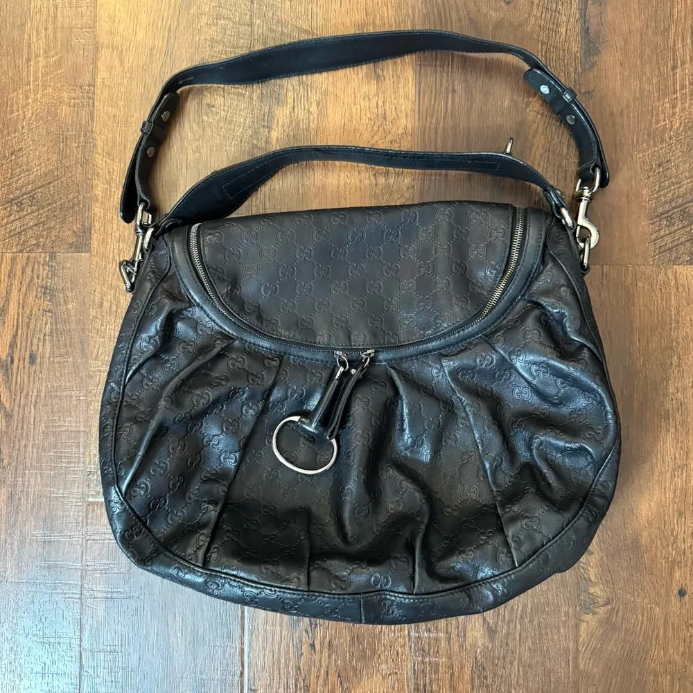 Icon Bit black leather Guccissima hobo, RARE pattern - Image 3