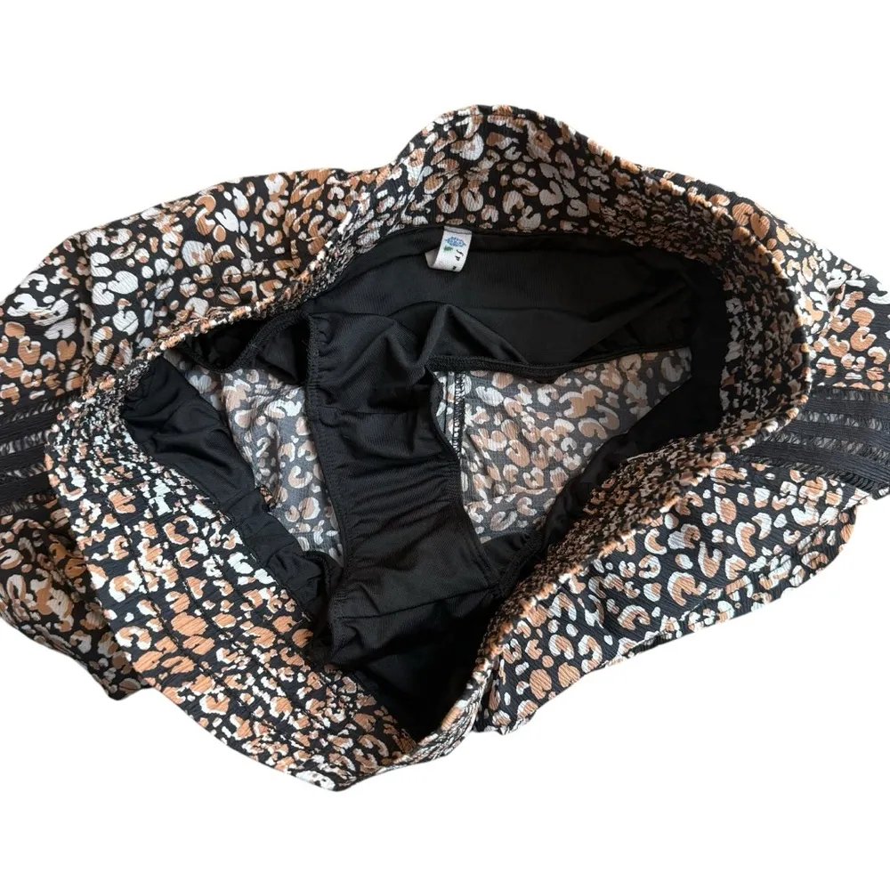 Free People Movement S Run Wild Shorts Animal Print Brown Black Lined Athleisure - Image 9