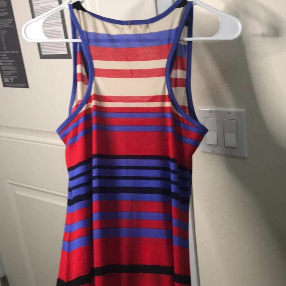 Active basic Stripped maxi dress razor tank soft lounge wear M - Image 8