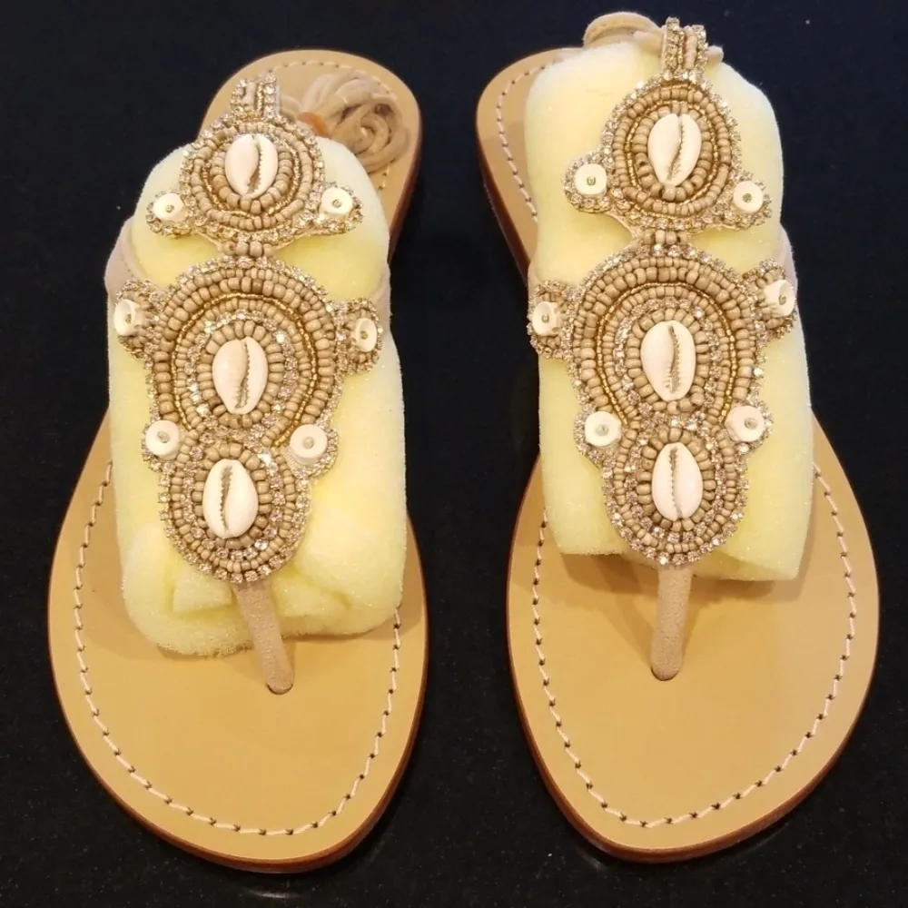 💕TRINA TURK💕 Thong Sandals w/ Shells & Beads - Image 2