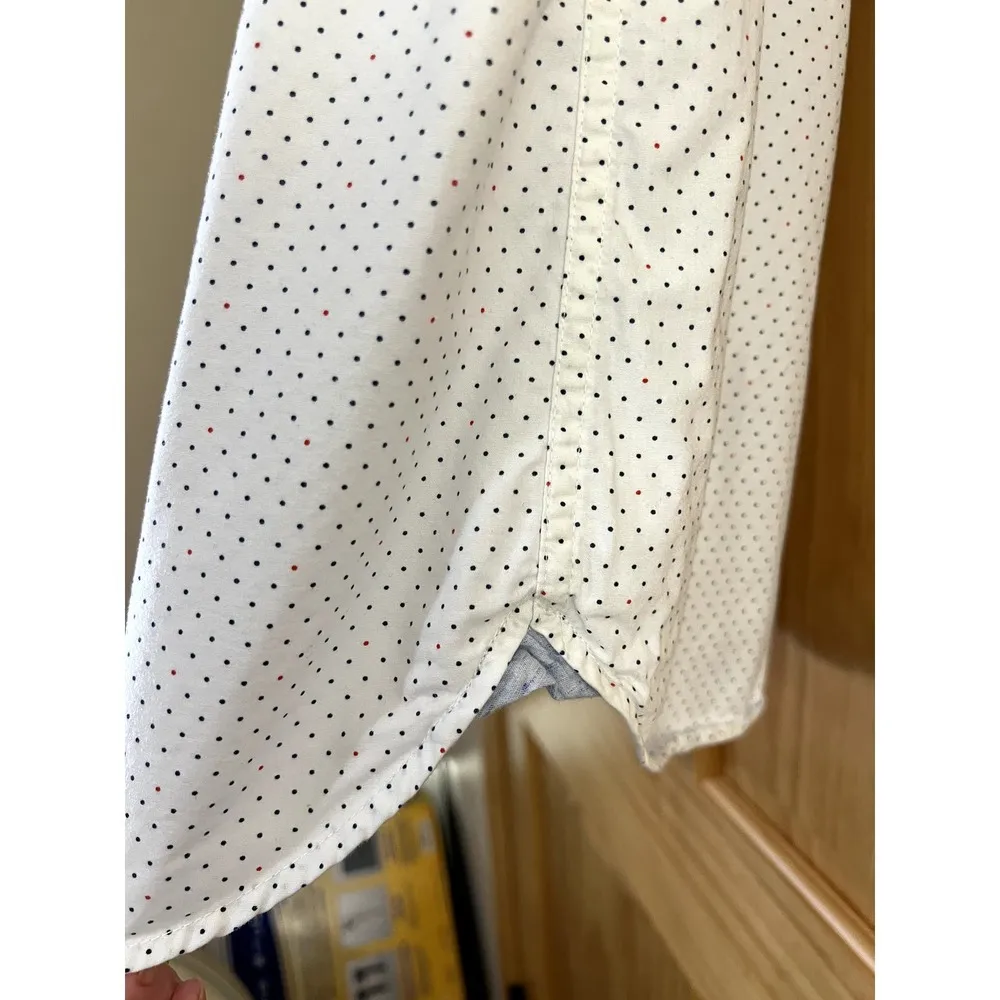 Denim & Flower women's  large polkadot button down  blouse - Image 7