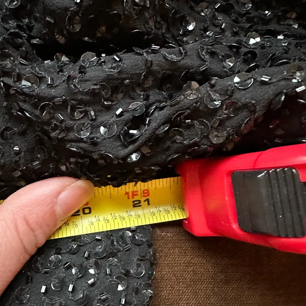 Niteline Della Roufogali Black Elegant Beaded 1 Top Hook Closure SZ L Size L - Image 14