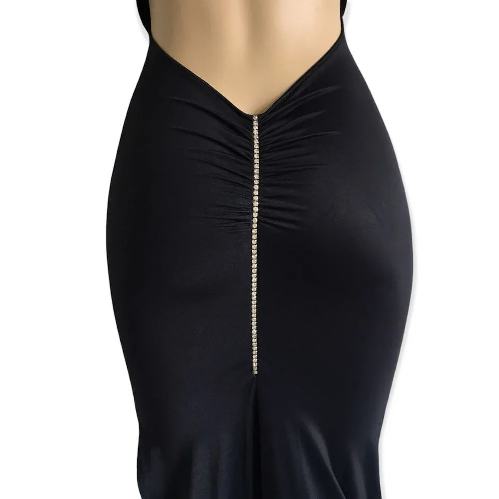 🔃Luxury Sexy Exotic Glamorous Black Evening Dress Gown - Image 4