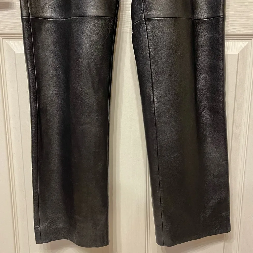 Siena Studio Black 100% Leather Straight Leg Pants - Image 8