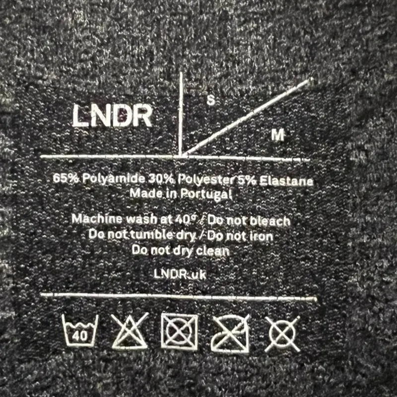 LNDR UK Marled Gray Colorblock Black Seamless Leggings Size Small Medium - Image 6