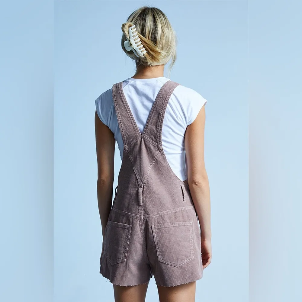 NWOT PacSun Light Pink Corduroy Overall Shorts - Image 8