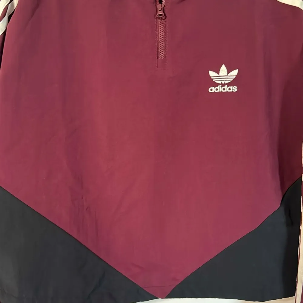 Cropped 1/2 Zip Windbreaker Maroon Size S - Image 8