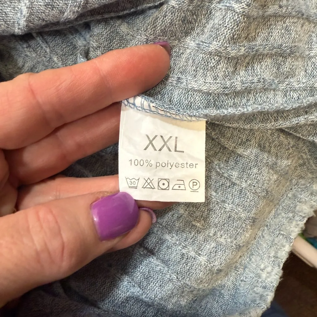 Light Blue & White Zip Up Sweater - Image 4