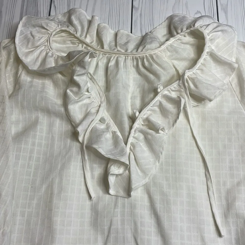 Vintage Deena Styled in California Short Sleep Dress Size Medium White White - Image 3