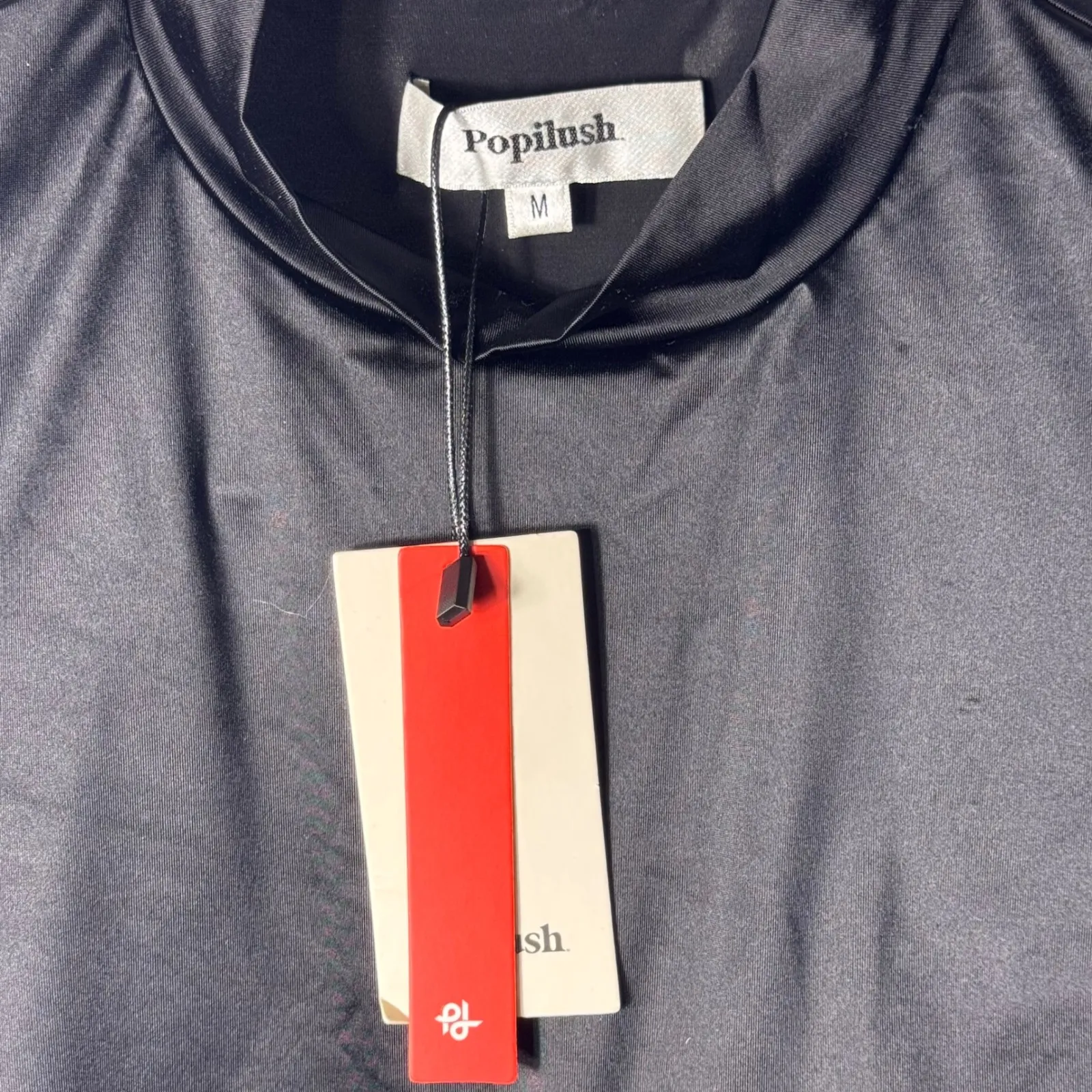 NWT Popilush Black Long Sleeve Mock Neck Shapewear Bodysuit Tummy Control M Size M - Image 8