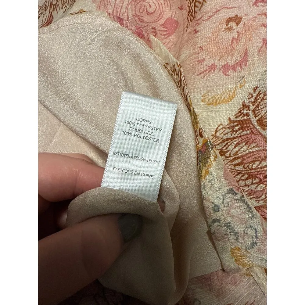 Floret Studios Women XS Taupe Mauve Cottage Fairy Floral Long Dress Romantic New Pink - Image 13