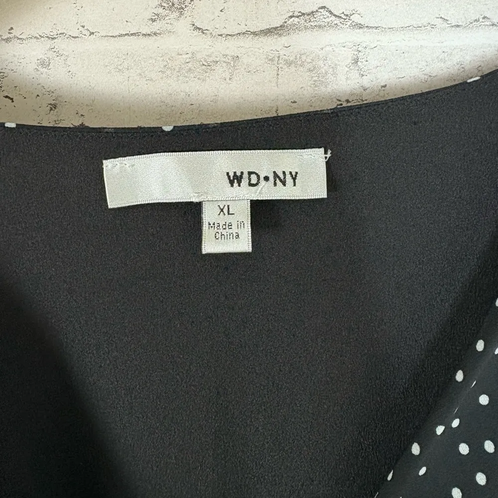 Warren Donner NY Black and White Polka Dot Tiered Midi Dress Size XL - Image 4