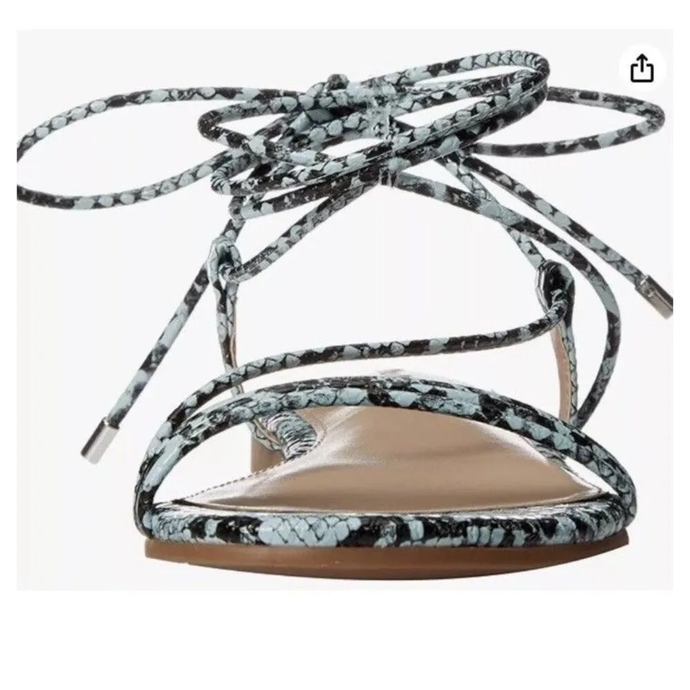 THE DROP Samantha Snake Strappy Sandals Size 5.5 Teal Beach Festival Boho‎ Chic Blue - Image 3