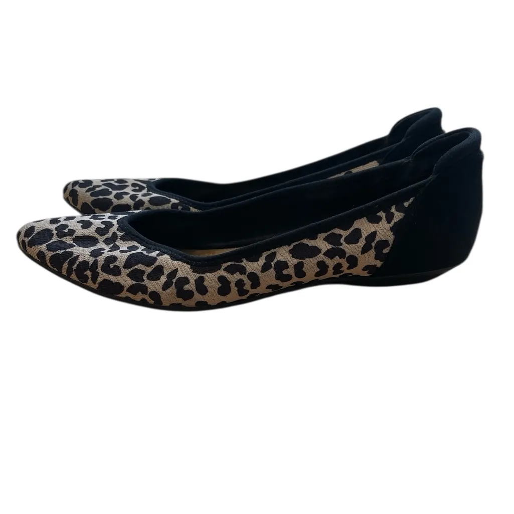 Anne Klein Sport Leopard Print Pointy Toe Ballet Flats Black Size 8.5 - Image 3