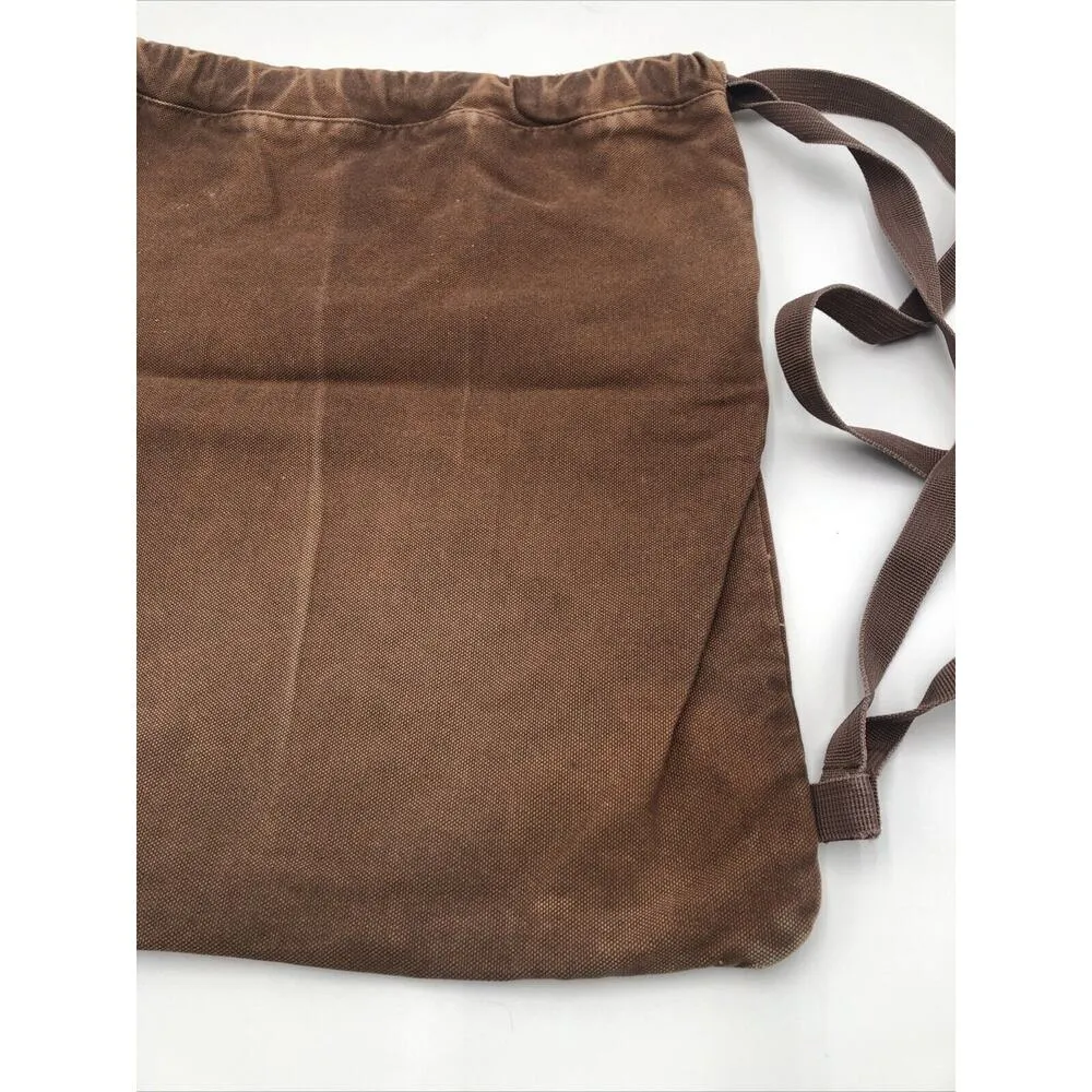 Original Farm Girl Brand Brown Drawstring Top Distressed Cotton Backpack Bag - Image 7