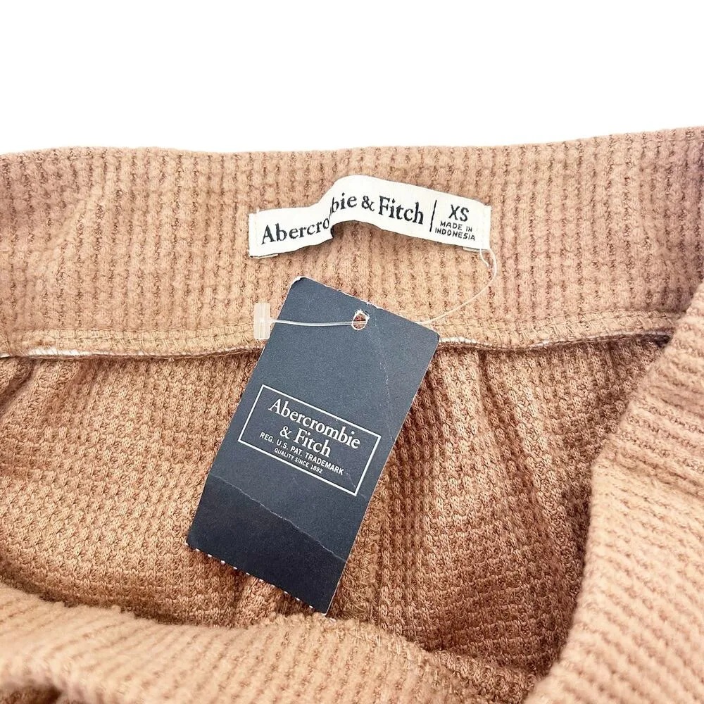 Abercrombie Tan Thermal Wide Leg Cropped Pants Sz XS - Image 2