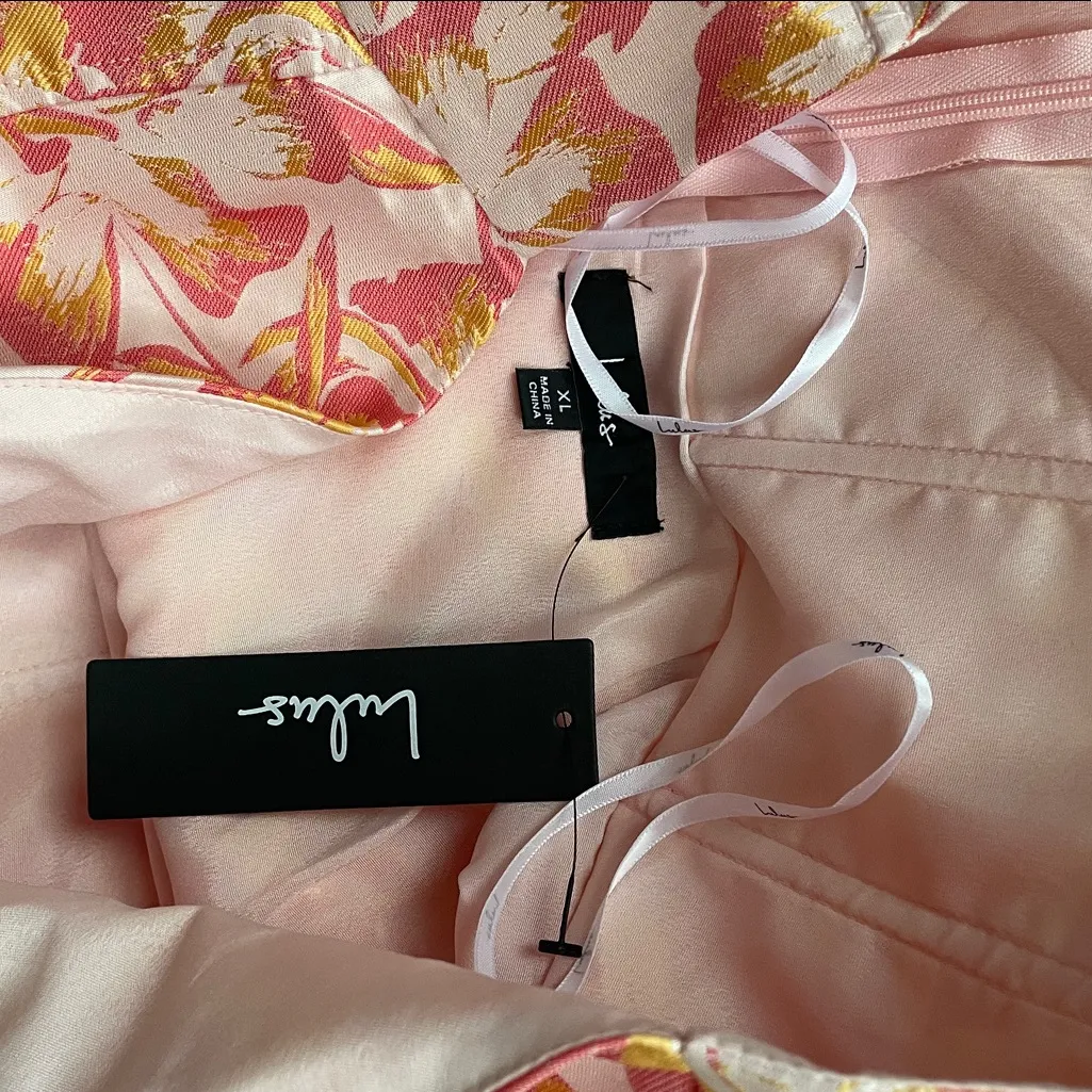 LULUS Darling Celebration Coral Pink Floral Ruffled Trumpet Midi Dress - Image 13