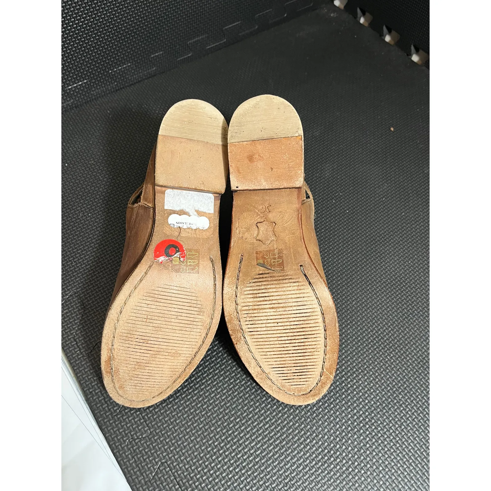 Free People Low Heel Double Buckle Leather City‎ Style Booties Braeburn Size 6 - Image 5