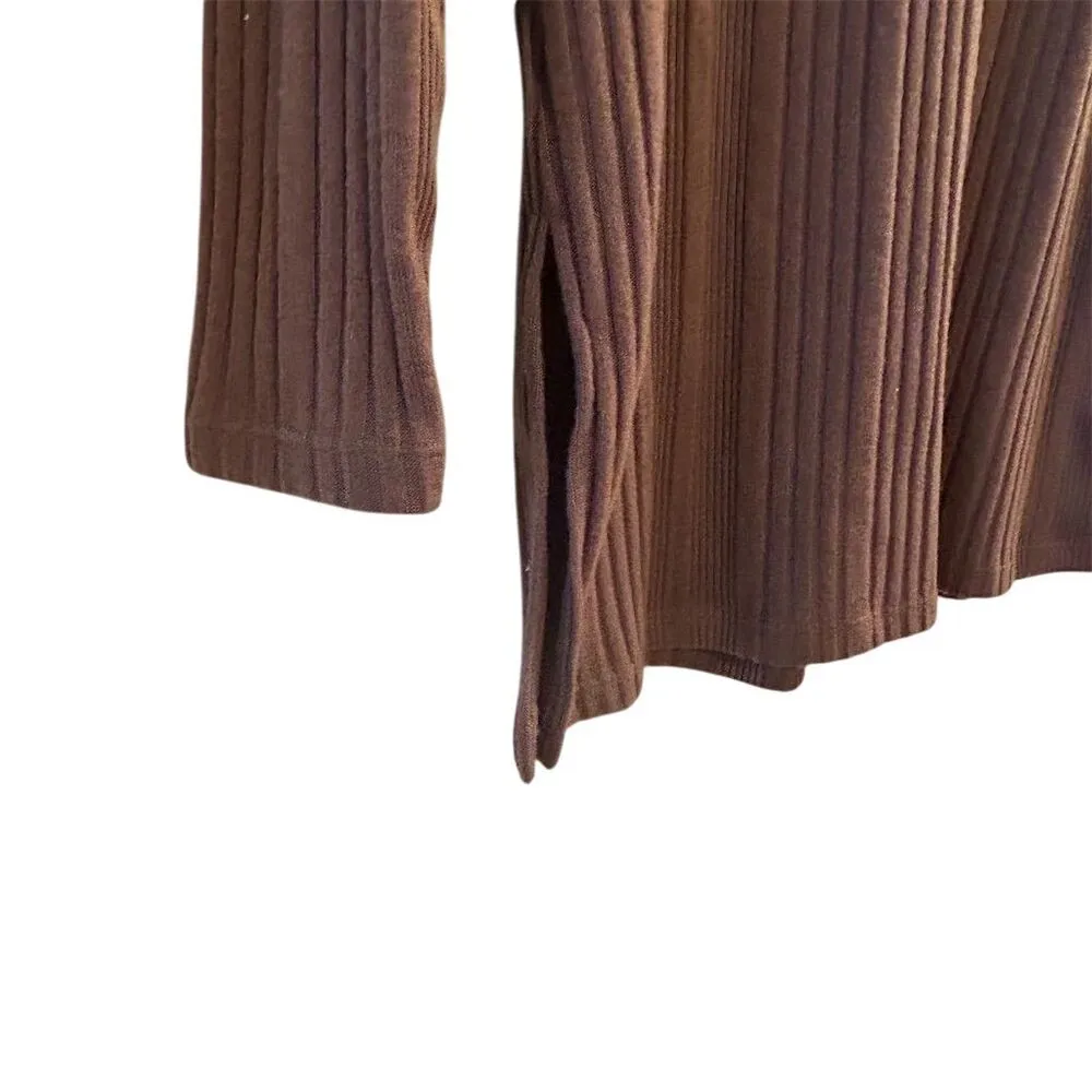 Cuddl Duds Women's Petite Brown Button-Up Top Long Sleeve Size S - Image 7