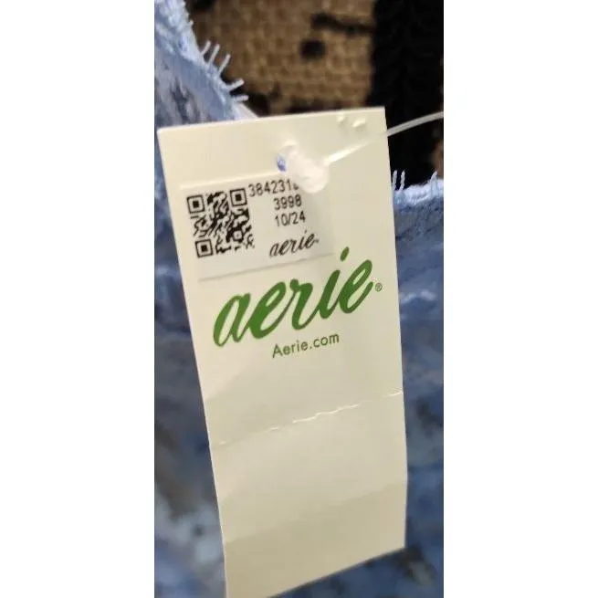 Aerie Bralette Womens Size XL‎ Light Blue Lace V Neck Scalloped Hem Romantic - Image 4