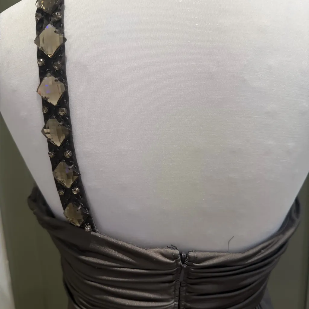 Cache One Shoulder Gray Dress with Embellishments - Image 5