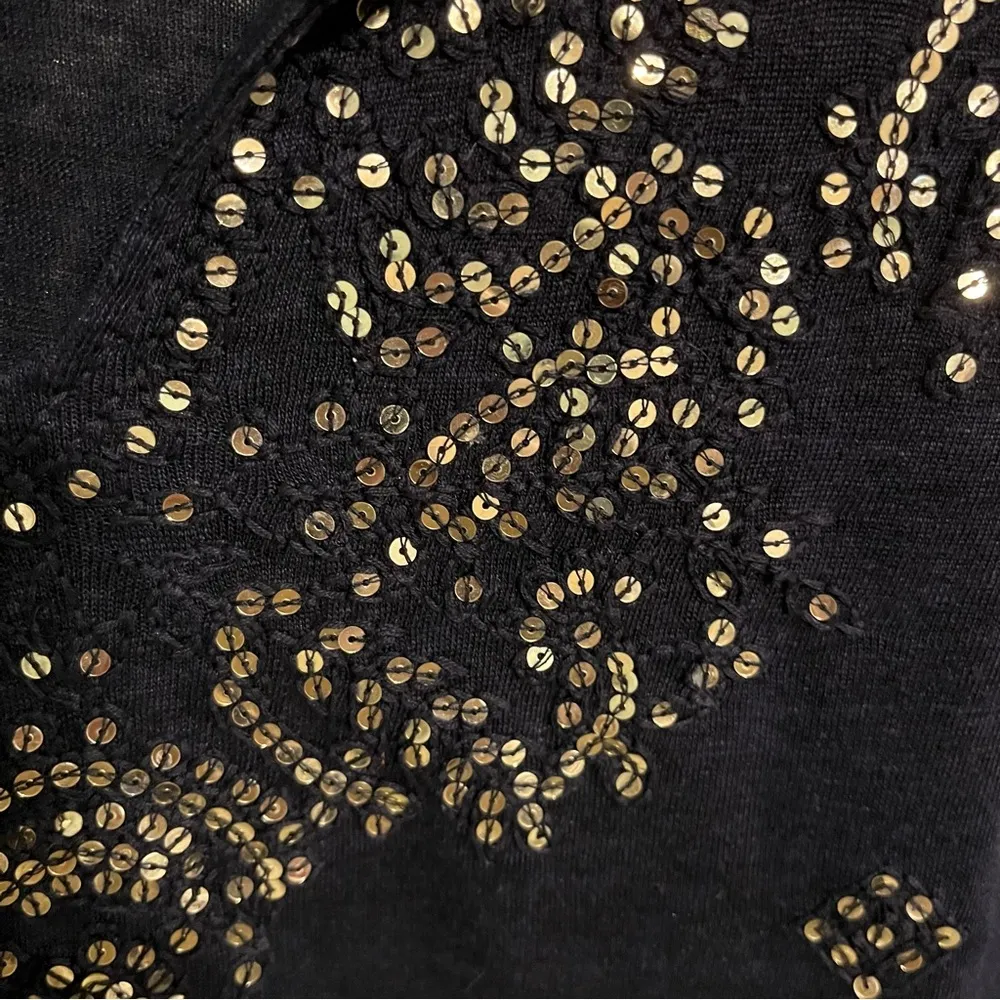 Calypso St. Barth Black Tunic with Silver Sequins. 100% Linen Size S - Image 5