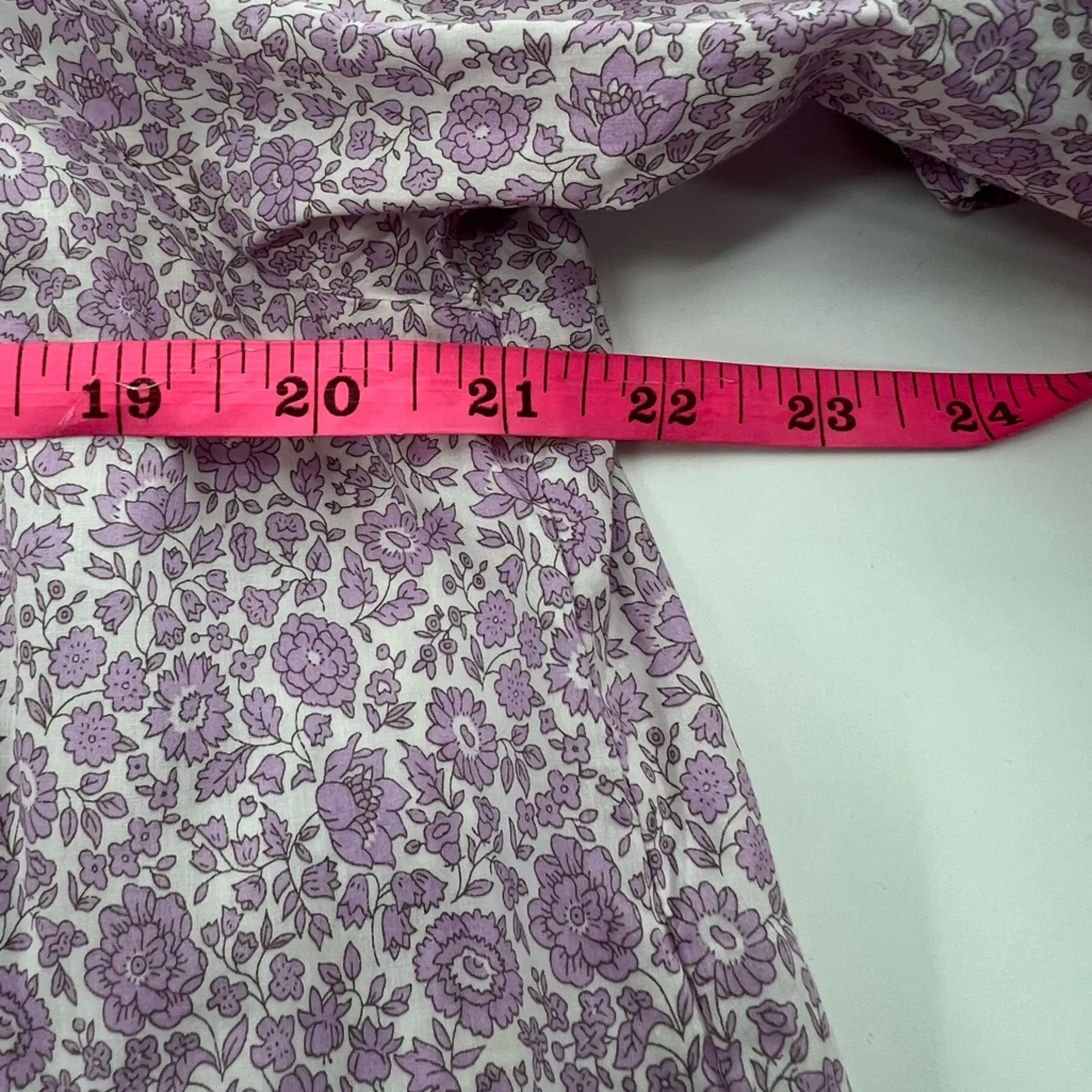 Ann Mashburn Victoria peasant top Liberty floral purple sz S - Image 5