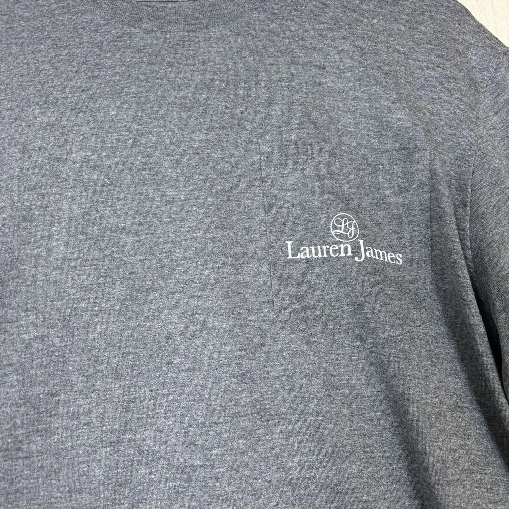 Lauren James Womens Long‎ Sleeve T-Shirt Sz M Gray Sweet Defense Football Season - Image 5