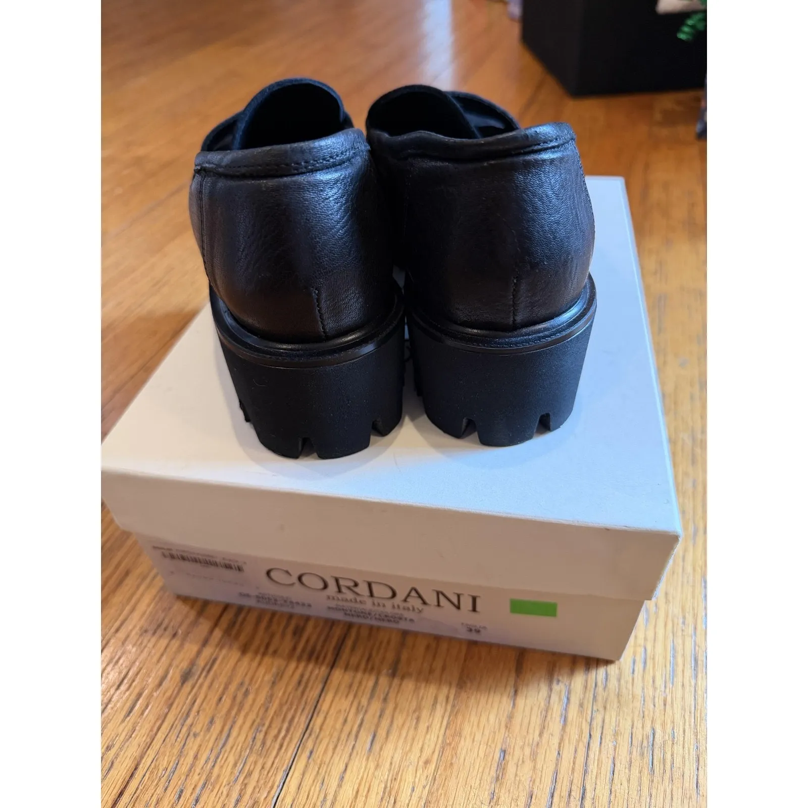Cordani Shoes Womens Size 9 Black Audrey2 Made In Italy Lug Sole Loafers - Image 8