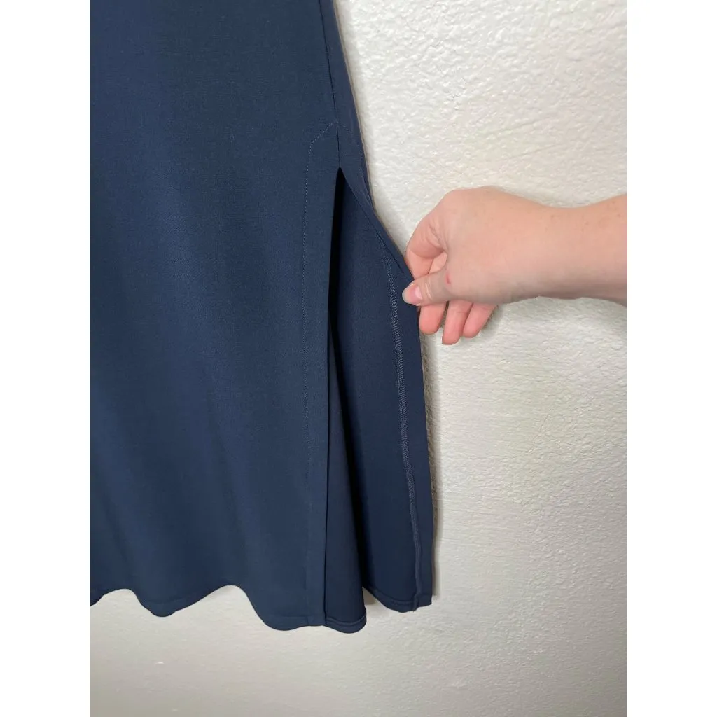 Sympli Sleeveless Navy Blue Side Slit Midi Tank Dress Size 6 Minimalist - Image 6