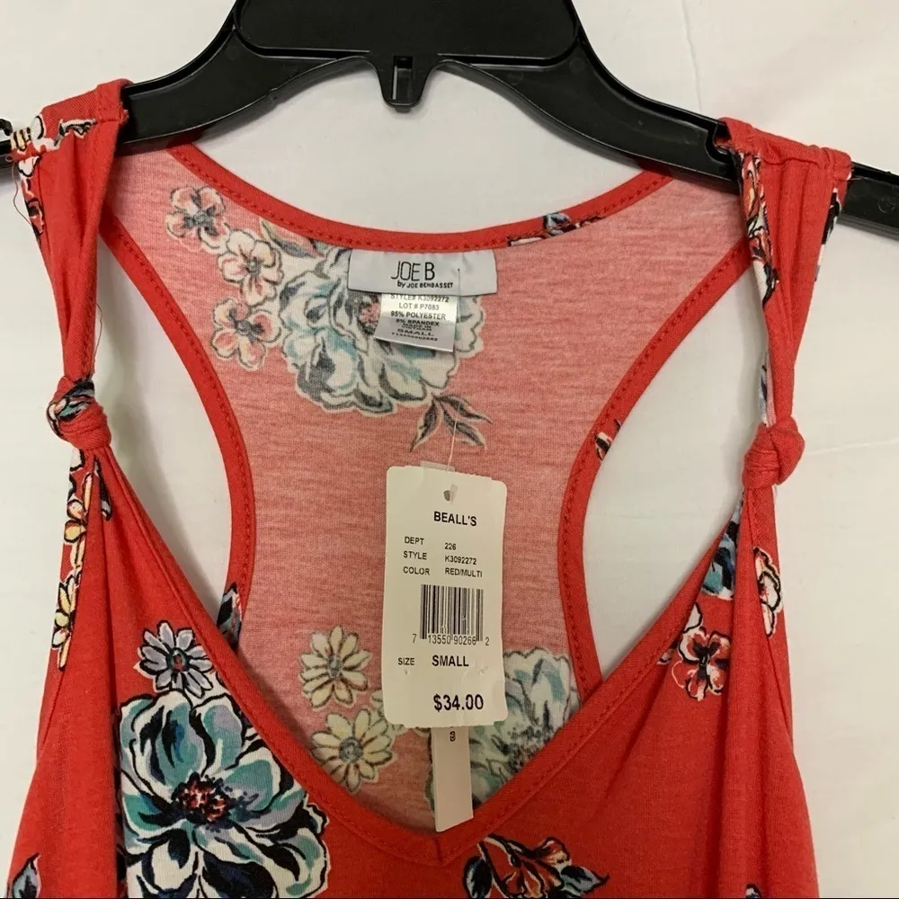 NWT joe b. Romper coral with floral pattern through out shorts and sleev… - Image 2