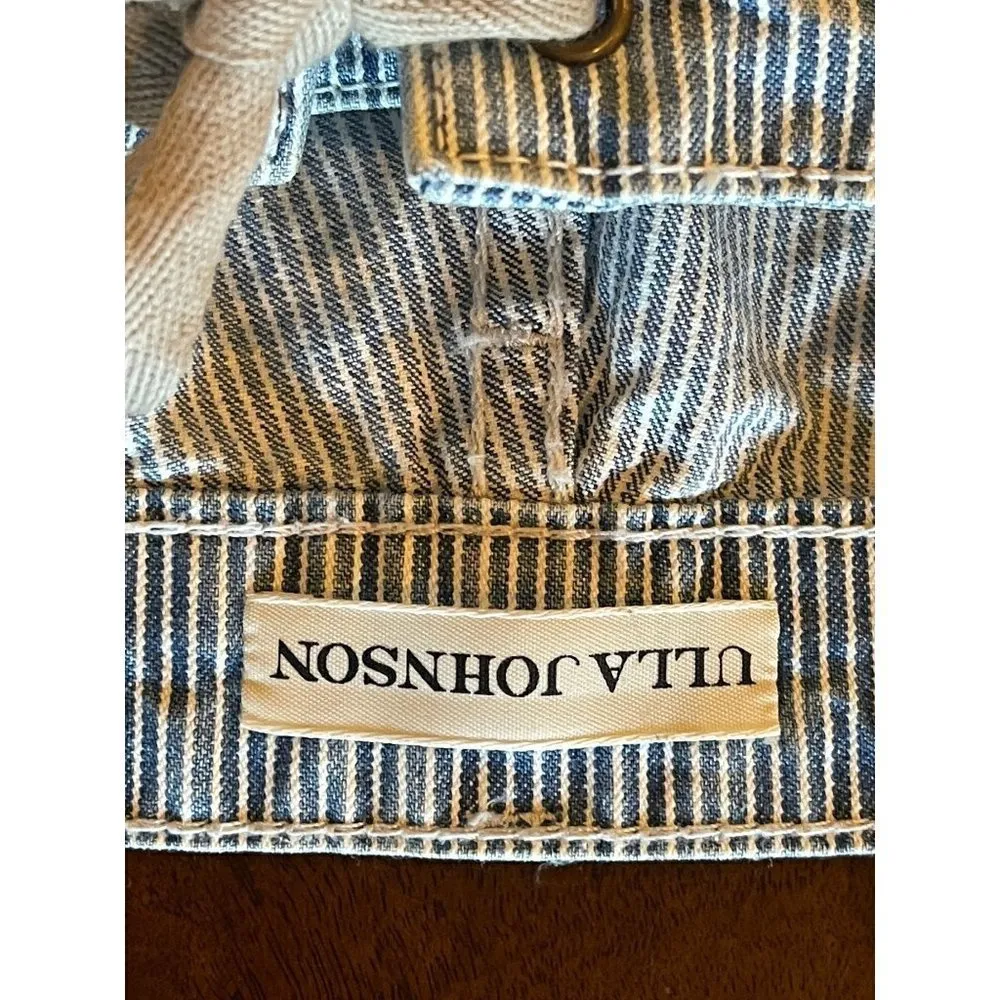 Ulla Johnson Blue And White Patria Striped Lace Up Cropped Jeans Size 0 - Image 9